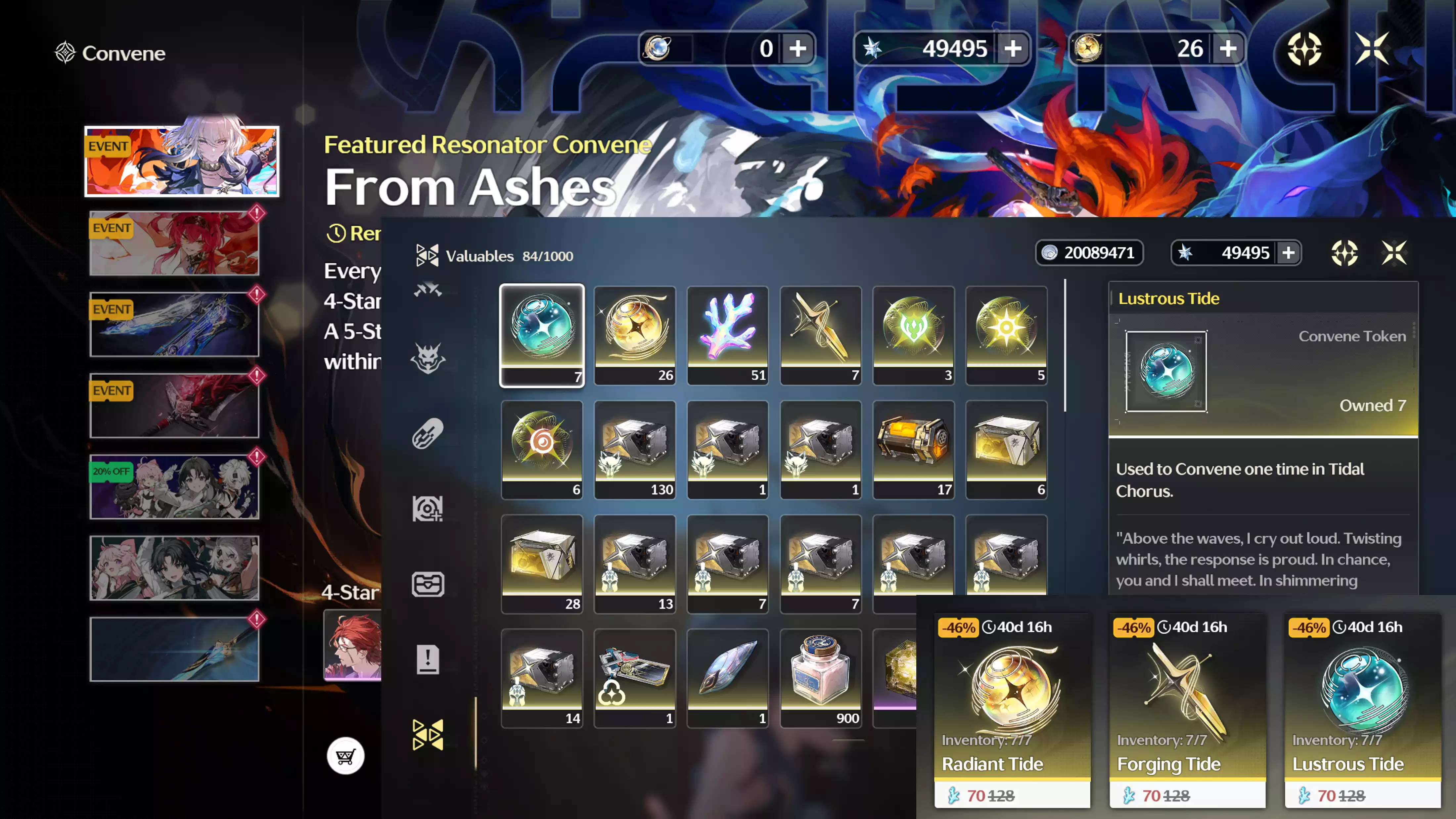 (SEA) UL42: ~50k Astrite+ 26 Vàng + 7 Vũ khí + 51 san hô + đăng nhập nhận 12 roll Vàng